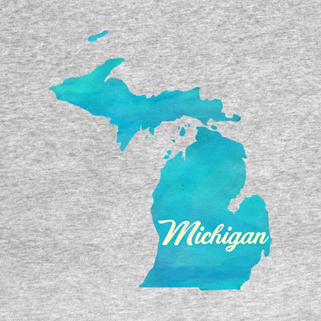 The State of Michigan - Watercolor by loudestkitten